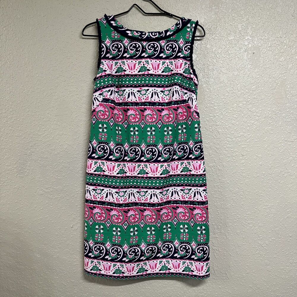 Talbots Women's Tulip Floral Print Shift Dress Size 4 Pink White Spring Easter - Picture 3 of 12